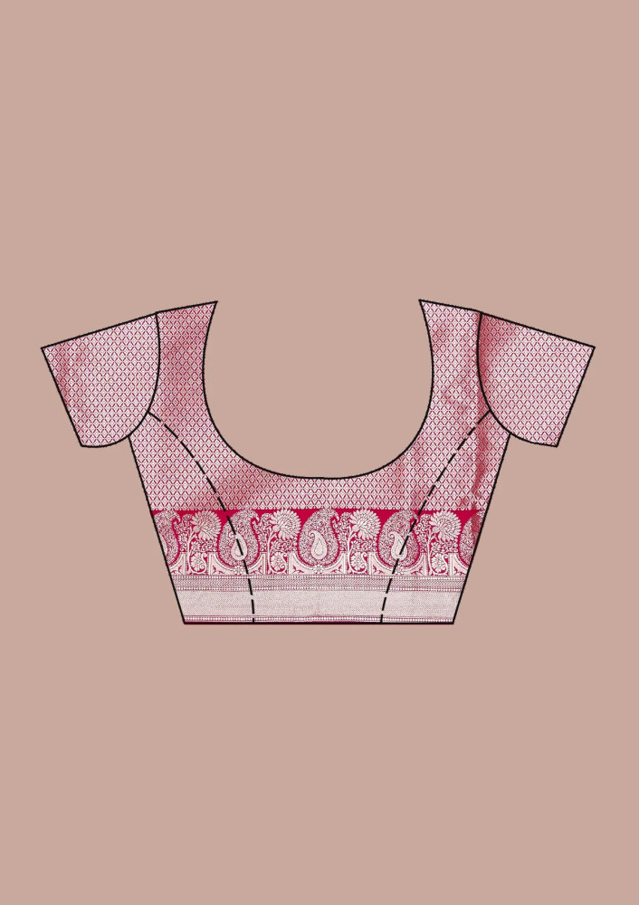 Rani Pink Zariwork (Gold) Banarasi Silk Saree